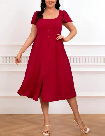 Rochie medie SHEIN CURVE, rosu Rosu