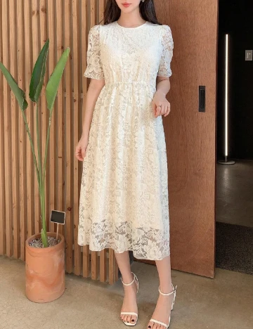Rochie medie Dazy, crem Crem