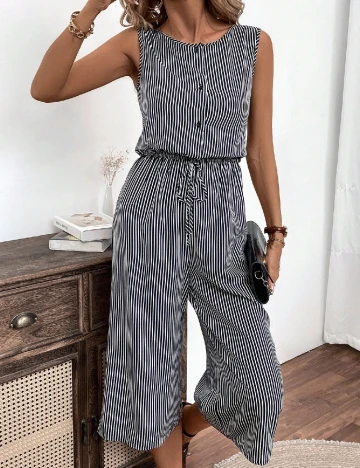 Salopeta SHEIN, negru/alb