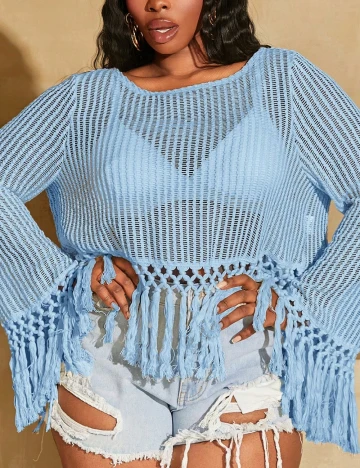 Bluza SHEIN CURVE, albastru Albastru