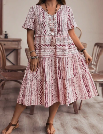 Rochie medie SHEIN CURVE, crem