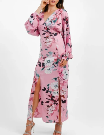 Rochie lunga Liquorish, roz Roz