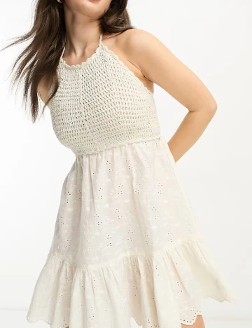 Rochie scurta ASOS, ecru Alb