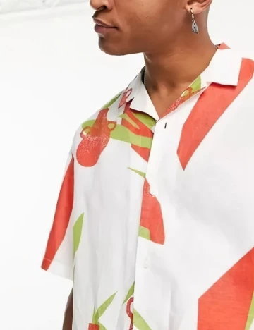 Camasa Oversize ASOS, alb Alb