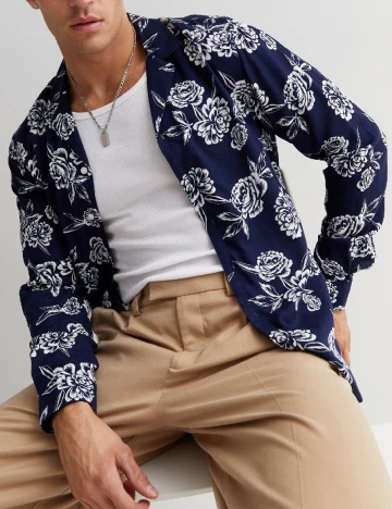 Camasa New look, bleumarin Albastru