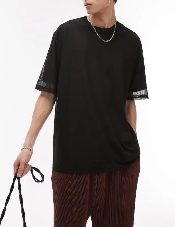 Tricou Oversize Topman, negru Negru