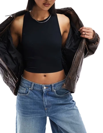 Top Miss Selfridge, negru Negru