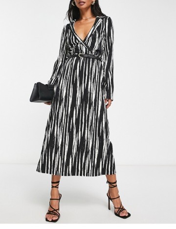 Rochie medie ASOS, negru/alb