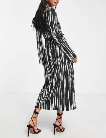 Rochie medie ASOS, negru/alb Negru