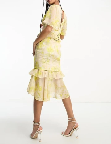 Rochie medie Hope & Ivy, galben