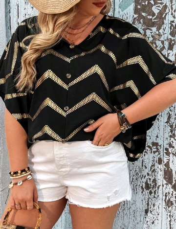 Camasa SHEIN CURVE, negru Negru