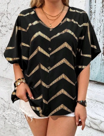 Camasa SHEIN CURVE, negru Negru