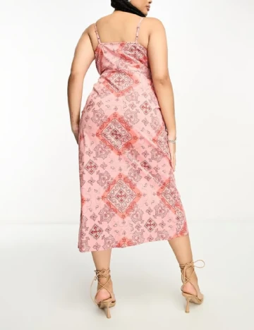 Rochie medie ASOS Curve, roz