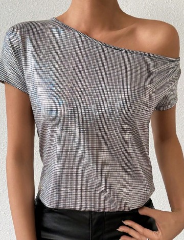 
						Tricou SHEIN, argintiu