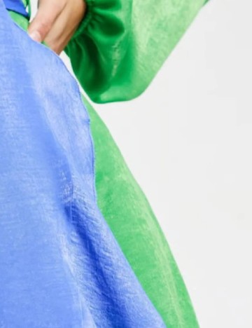Rochie lunga Flounce London, albastru/verde