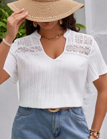 
						Tricou SHEIN CURVE, alb