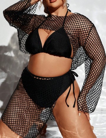 
						Costum de baie SHEIN CURVE, negru