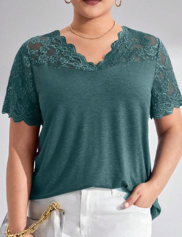 
						Tricou SHEIN CURVE, turcoaz