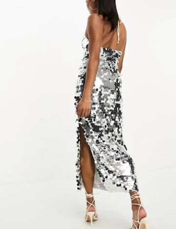Rochie medie Collective The Label, argintiu Gri
