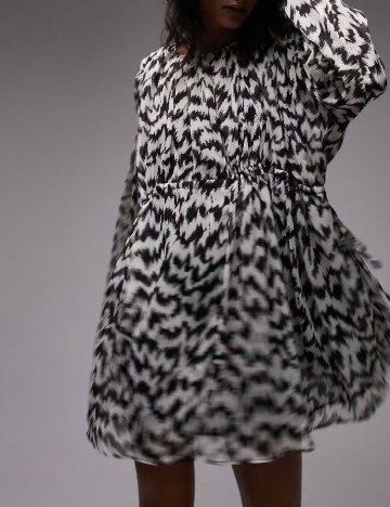 Rochie scurta Top Shop, alb/negru