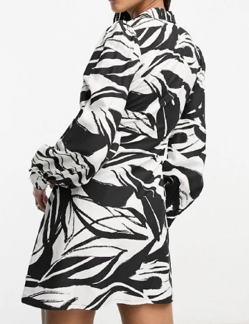 Rochie scurta New look, alb/negru Alb