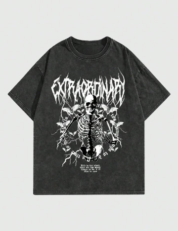 Tricou Romwe, gri Gri