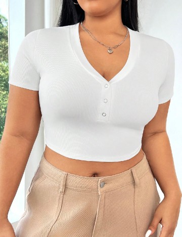 
						Top SHEIN CURVE, alb