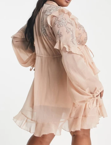 Rochie scurta ASOS Curve, nude Roz
