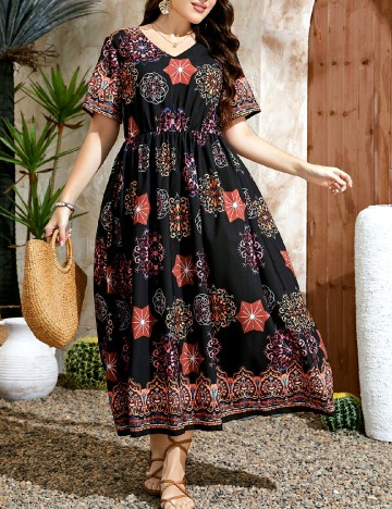 
						Rochie lunga SHEIN CURVE, mix culori