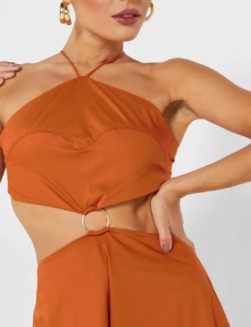Rochie lunga AmyLynn, caramiziu Maro