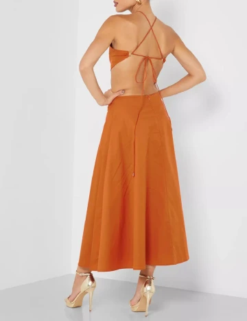 Rochie lunga AmyLynn, caramiziu Maro