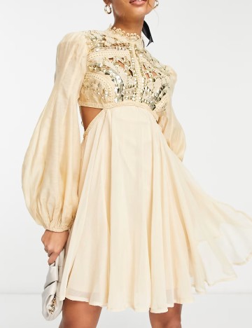 
						Rochie scurta ASOS, crem