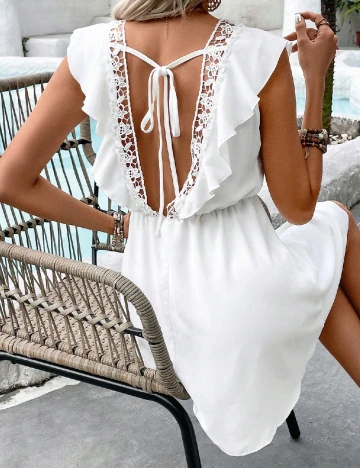 Rochie scurta SHEIN, alb Alb