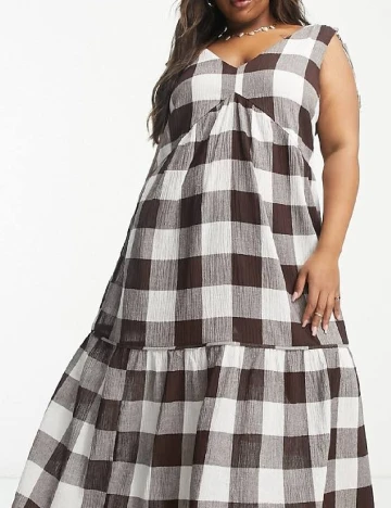 Rochie lunga ASOS Curve, alb/maro Maro