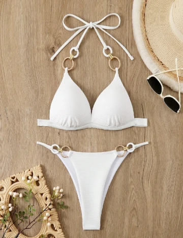 Costum de baie SHEIN, alb Alb