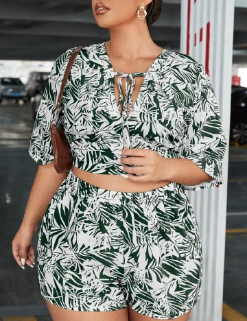 Compleu SHEIN CURVE, verde Verde