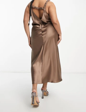 Rochie lunga ASOS Curve, maro/gri Gri