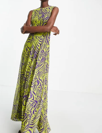 Rochie lunga Top Shop, verde/mov Verde