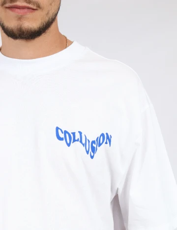 Tricou COLLUSION, alb Alb
