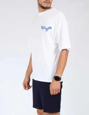 Tricou COLLUSION, alb Alb