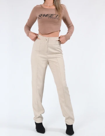 Pantaloni 4TH&Reckless, bej Crem