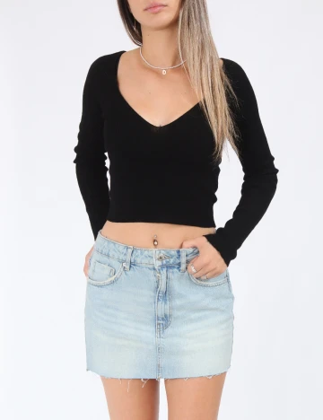 Top Pull&Bear, negru Negru