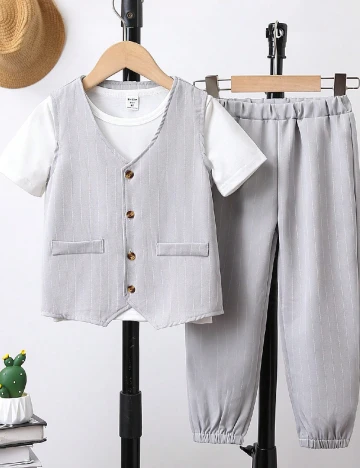 Costum Shein Kids, gri Gri