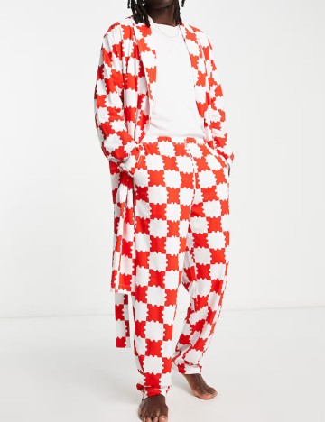 
						Kimono ASOS, rosu/alb
