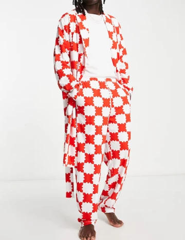Kimono ASOS, rosu/alb Rosu