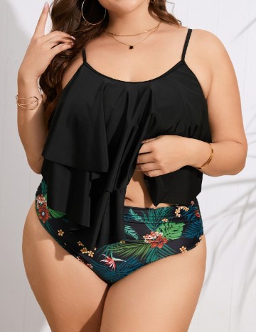 
						Costum de baie SHEIN CURVE, negru