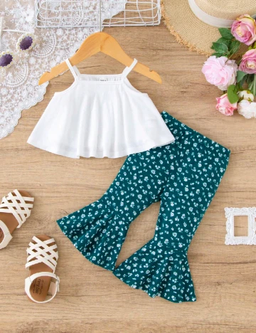 Compleu Shein Kids, alb/verde