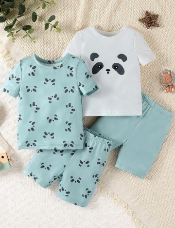 
						Set compleuri Shein Kids, alb/verde