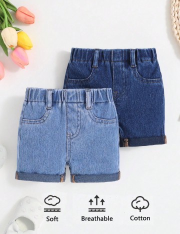 
						Set Pantaloni scurti 2 perechi SHEIN, albastru
