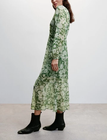 Rochie medie Mango, verde Verde